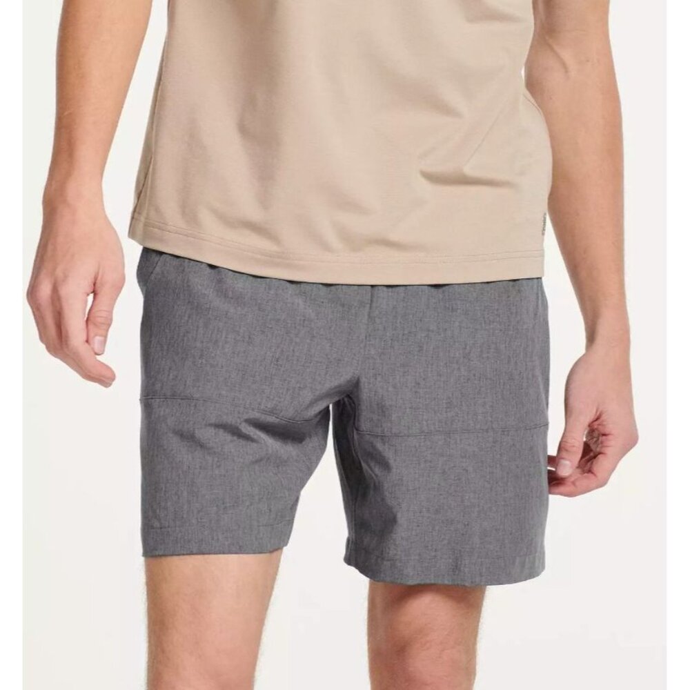 FLX Gray/Black Heather Elastic Waistband 7-Inch Accelerate Shorts Men's Large